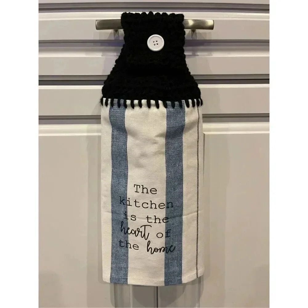 Crochet Top Kitchen Towel- The Kitchen Is The Heart Of The Home 💙